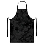 Black Camouflage Print Bib Apron With Pocket