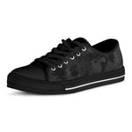 Black Camouflage Print Black Low Top Sneakers