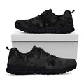 Black Camouflage Print Black Running Shoes