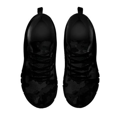 Black Camouflage Print Black Running Shoes