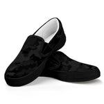 Black Camouflage Print Black Slip On Sneakers