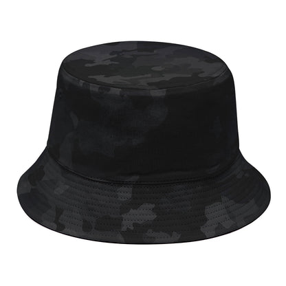 Black Camouflage Print Bucket Hat