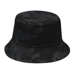 Black Camouflage Print Bucket Hat