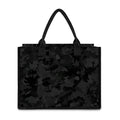 Black Camouflage Print Canvas Tote Bag