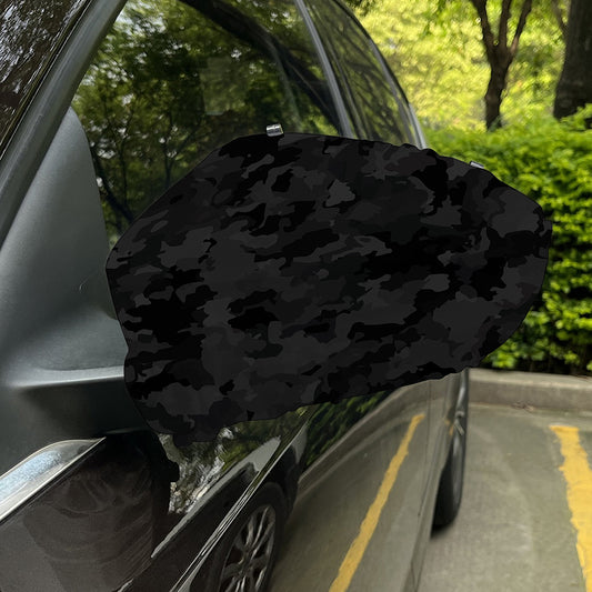 Black Camouflage Print Car Side Mirror Covers
