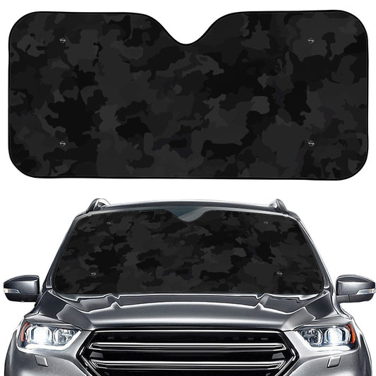 Black Camouflage Print Car Windshield Sun Shade