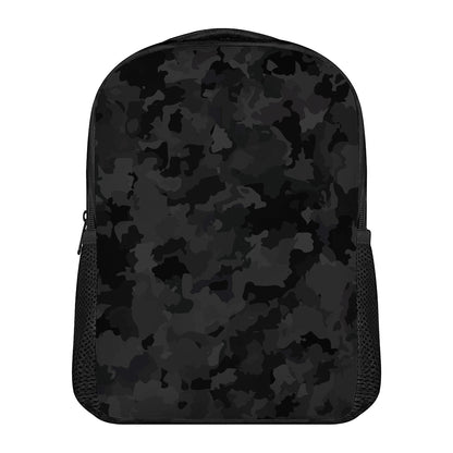 Black Camouflage Print Casual Backpack