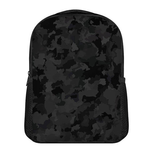 Black Camouflage Print Casual Backpack