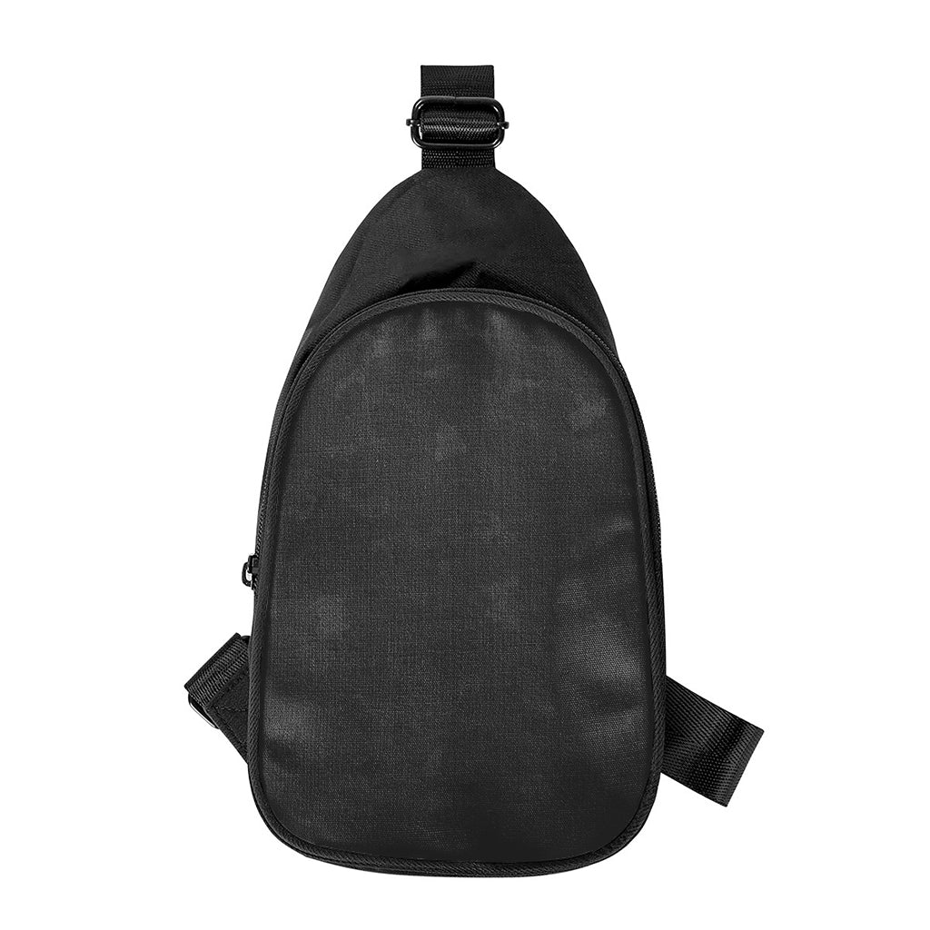 Black Camouflage Print Chest Bag