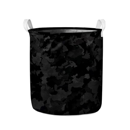 Black Camouflage Print Collapsible Laundry Basket