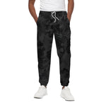 Black Camouflage Print Cotton Pants
