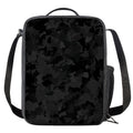Black Camouflage Print Crossbody Lunch Bag