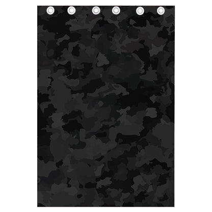 Black Camouflage Print Curtain
