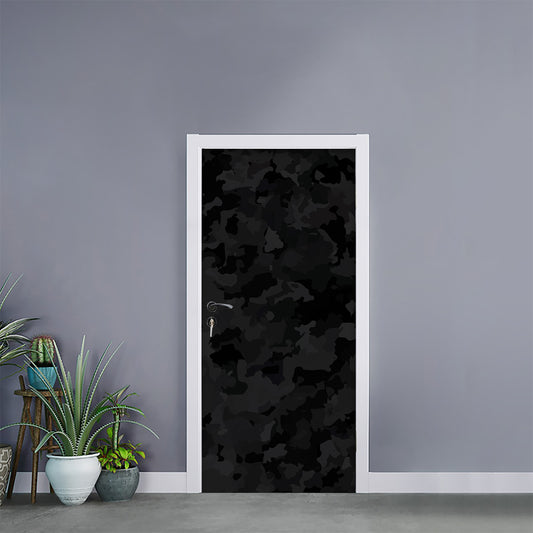 Black Camouflage Print Door Sticker