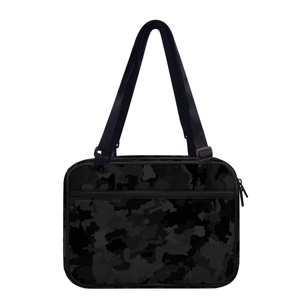 Black Camouflage Print Double Strap Bible Bag