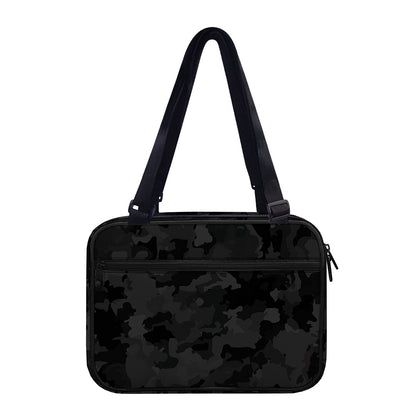 Black Camouflage Print Double Strap Bible Bag