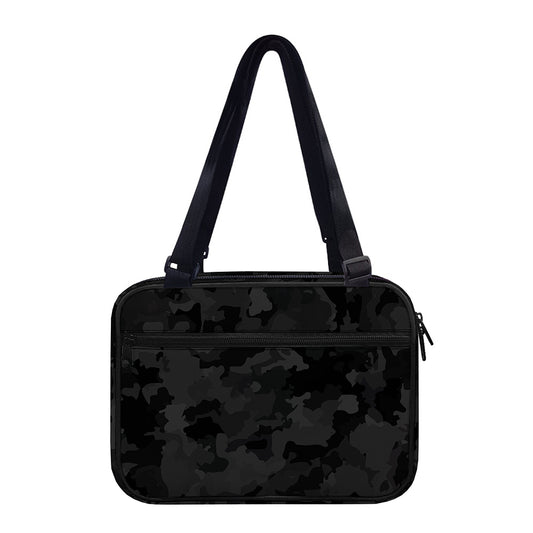 Black Camouflage Print Double Strap Bible Bag