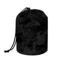 Black Camouflage Print Drawstring Makeup Bag