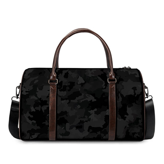 Black Camouflage Print Duffle Bag