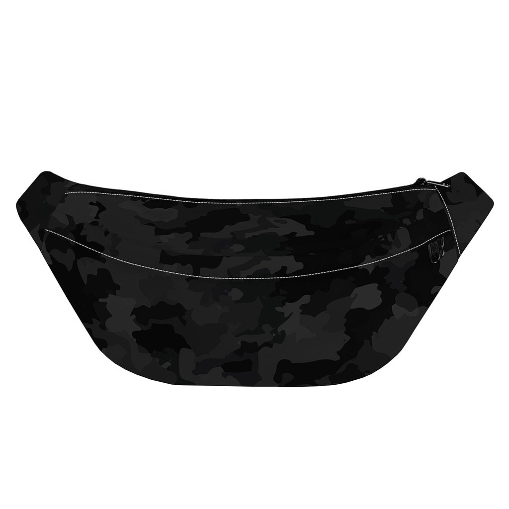 Black Camouflage Print Fanny Pack