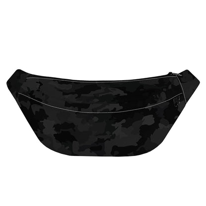 Black Camouflage Print Fanny Pack