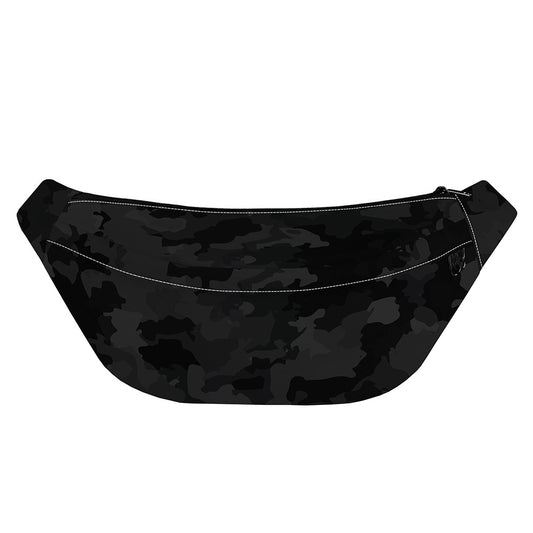 Black Camouflage Print Fanny Pack