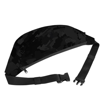 Black Camouflage Print Fanny Pack