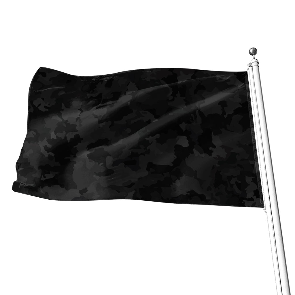 Black Camouflage Print Flag