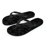 Black Camouflage Print Flip Flops