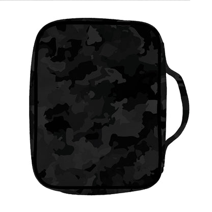 Black Camouflage Print Front Pocket Bible Bag