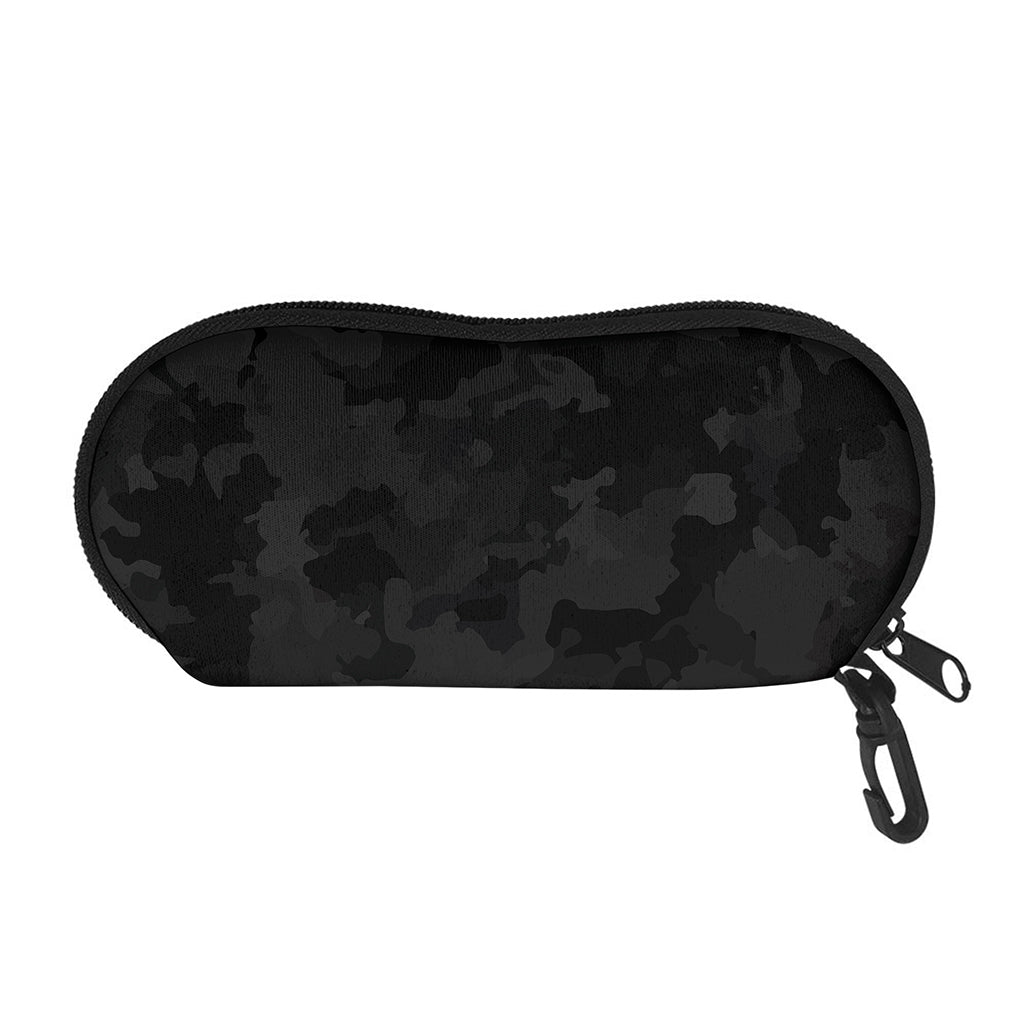 Black Camouflage Print Glasses Case