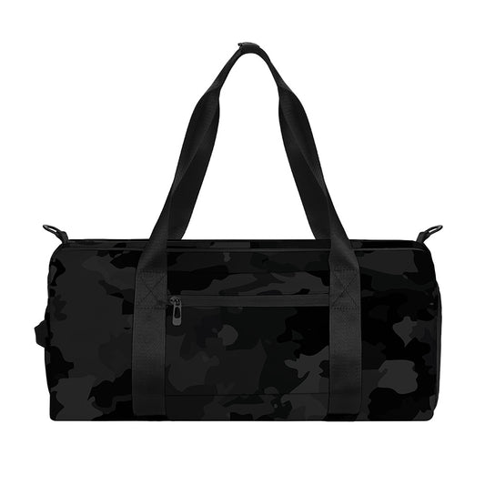 Black Camouflage Print Gym Bag