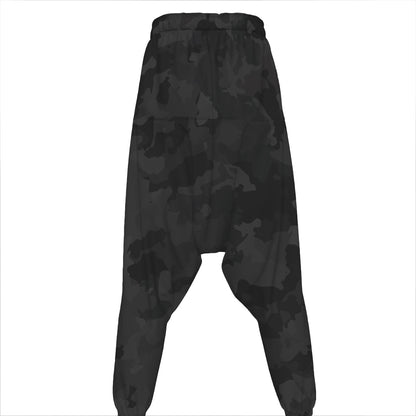 Black Camouflage Print Hammer Pants