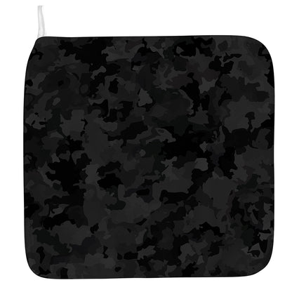 Black Camouflage Print Hand Towel