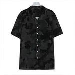 Black Camouflage Print Hawaiian Shirt