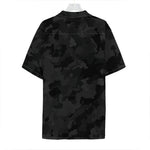 Black Camouflage Print Hawaiian Shirt