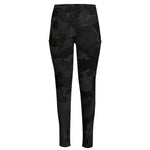 Black Camouflage Print High-Waisted Pocket Leggings