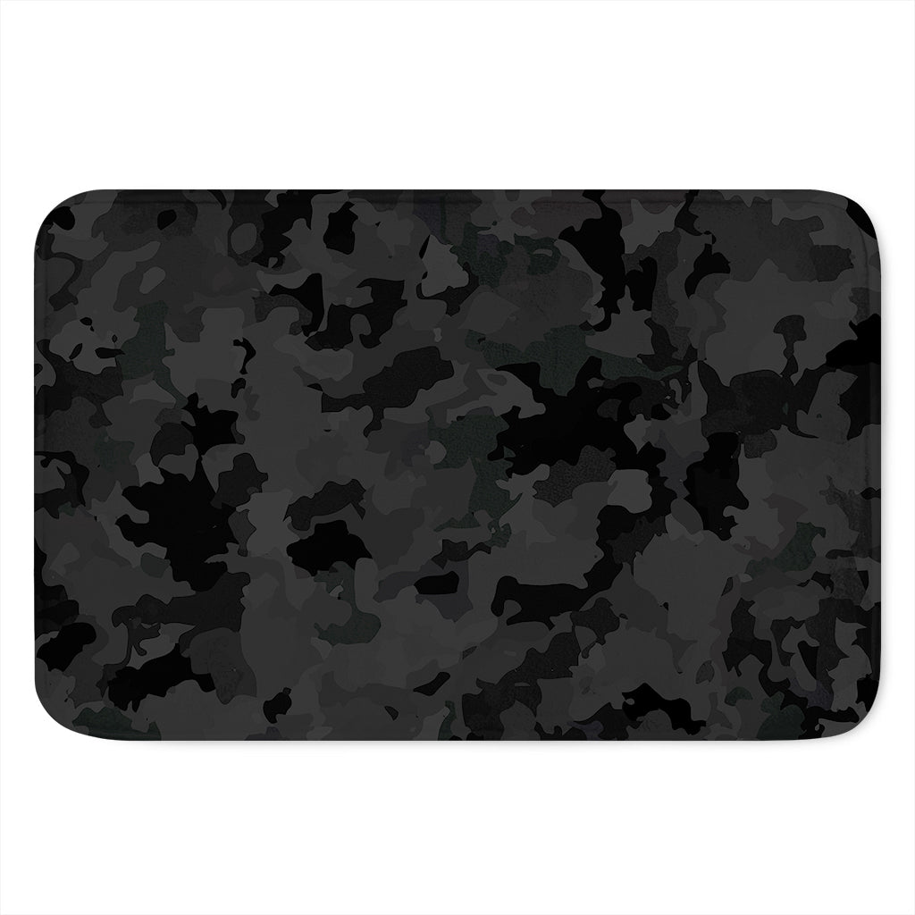 Black Camouflage Print Indoor Door Mat