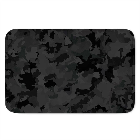 Black Camouflage Print Indoor Door Mat