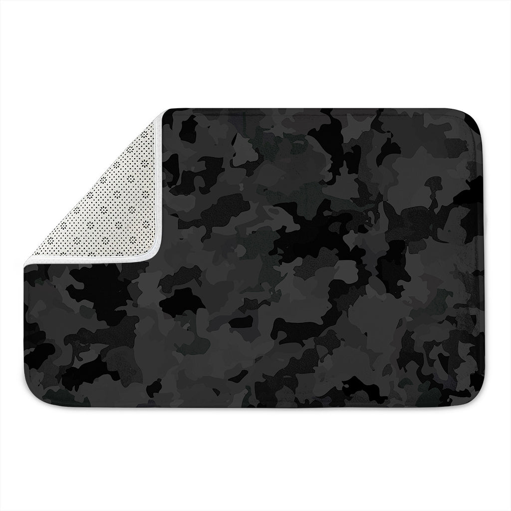 Black Camouflage Print Indoor Door Mat