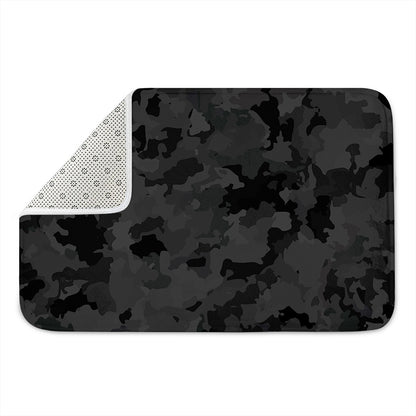 Black Camouflage Print Indoor Door Mat
