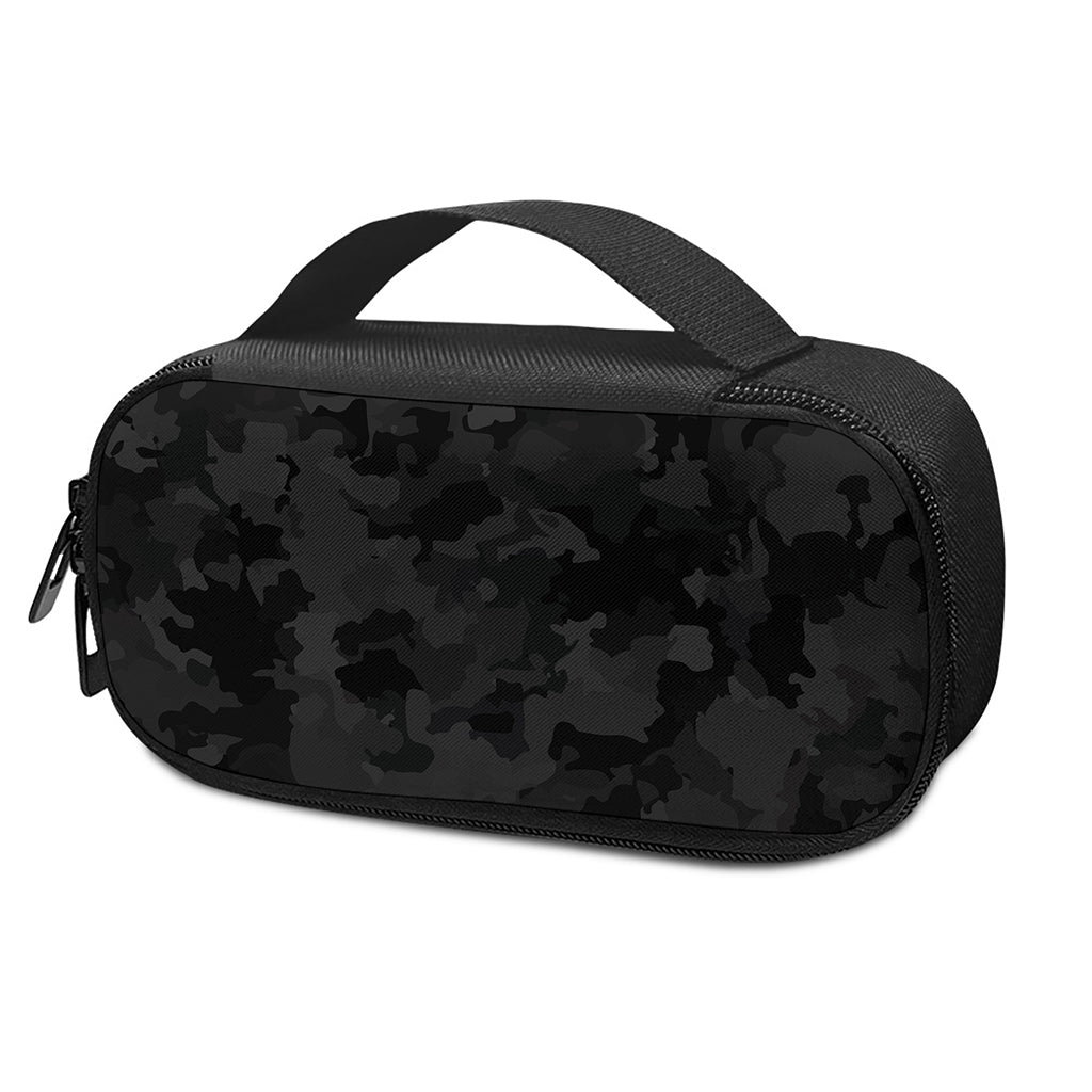 Black Camouflage Print Insulin Cooler Travel Case