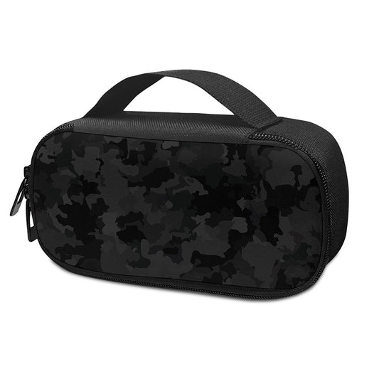 Black Camouflage Print Insulin Cooler Travel Case