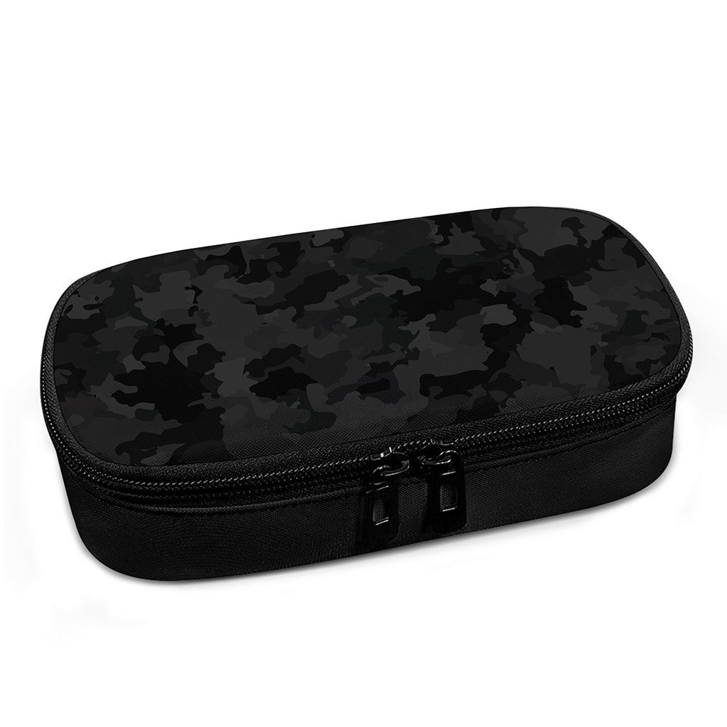 Black Camouflage Print Insulin Cooler Travel Case