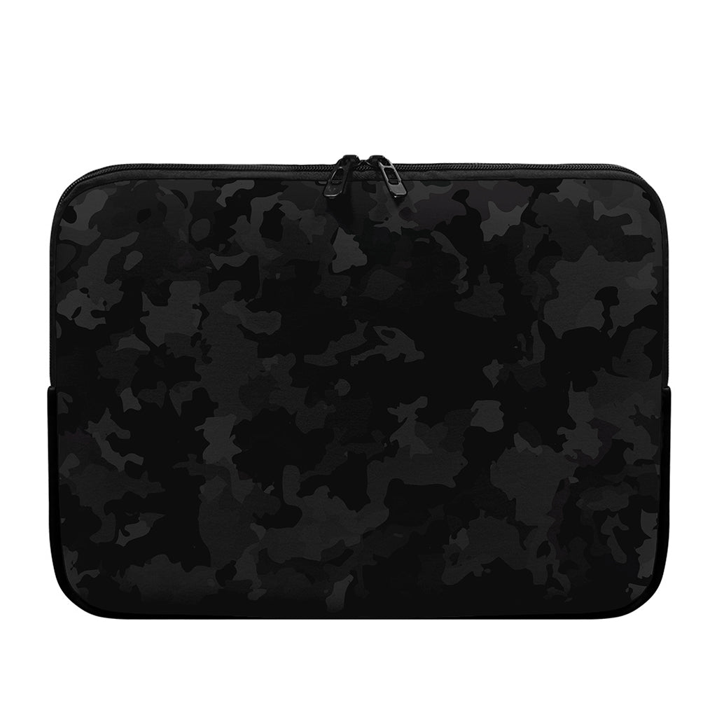 Black Camouflage Print Laptop Sleeve