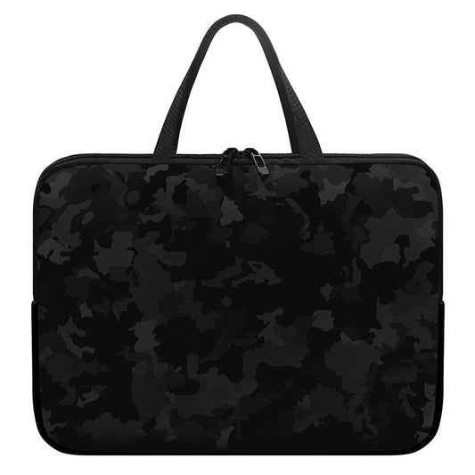 Black Camouflage Print Laptop Sleeve With Handle