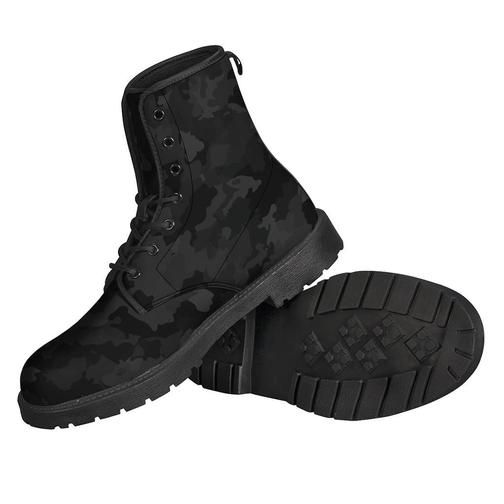Black Camouflage Print Backpack