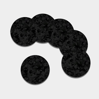 Black Camouflage Print Leather Coaster Set