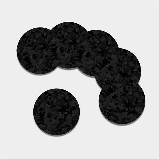 Black Camouflage Print Leather Coaster Set