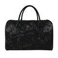 Black Camouflage Print Leather Duffel Bag